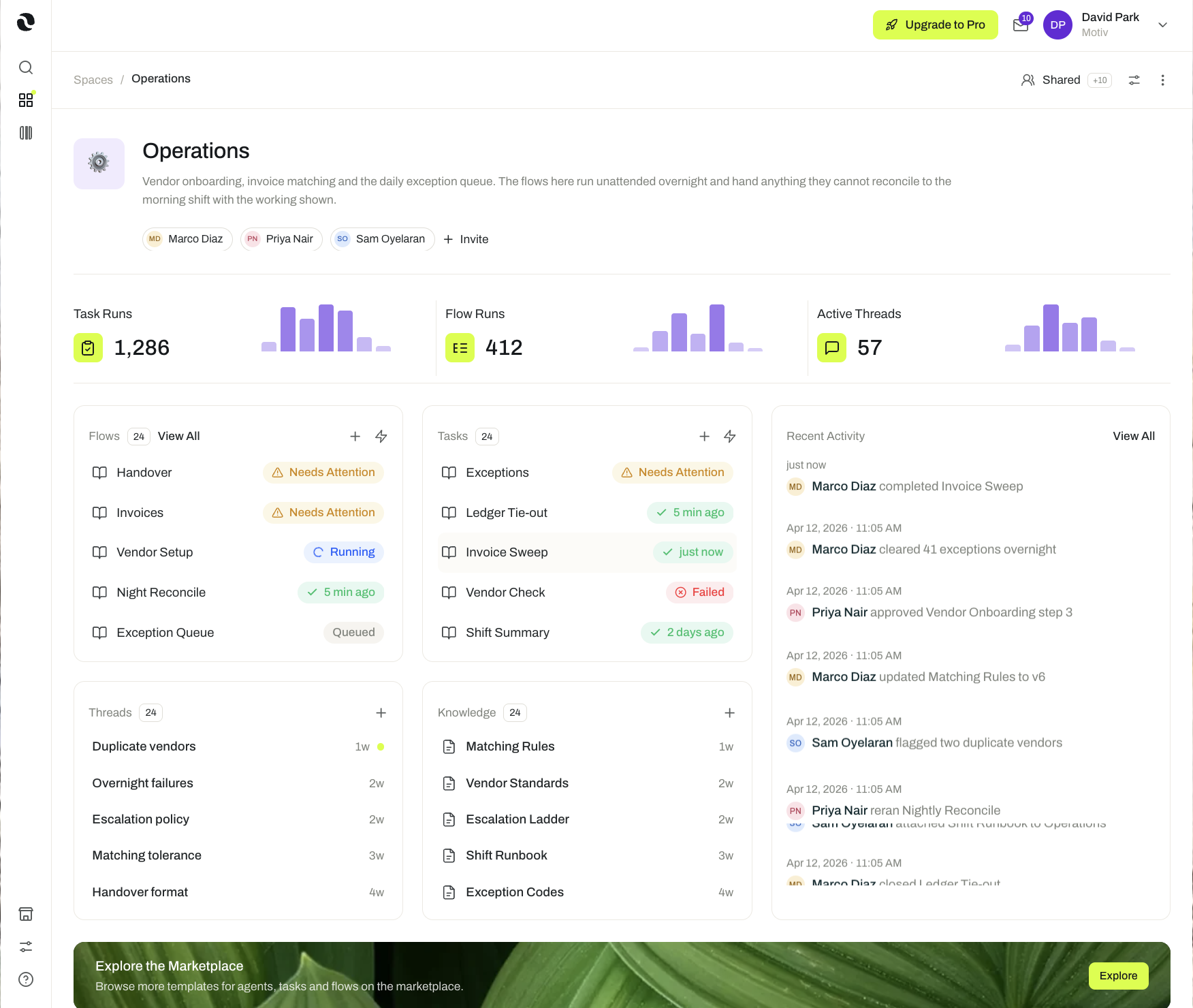 Opal platform for managing agentic operations